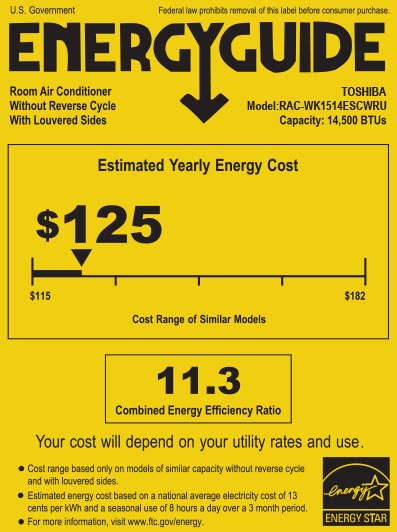 RAC-WK1514ESCWRU Energy Guide