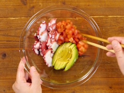 たことアボカドのペペロンチーノ～レモン風味～_5