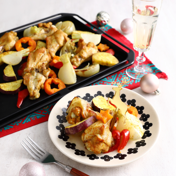 カレー風味チキンと野菜のぎゅうぎゅう焼き(画像)