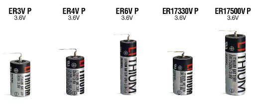 ER3V P 3.6V、ER4V P 3.6V、ER6V P 3.6V、ER17330V P 3.6V、ER17500V P 3.6V