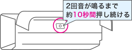 2回音が鳴るまで約10秒間押し続ける