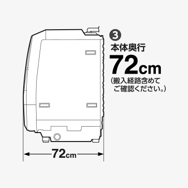 搬入経路、設置場所をチェックドラム式洗濯乾燥機 編