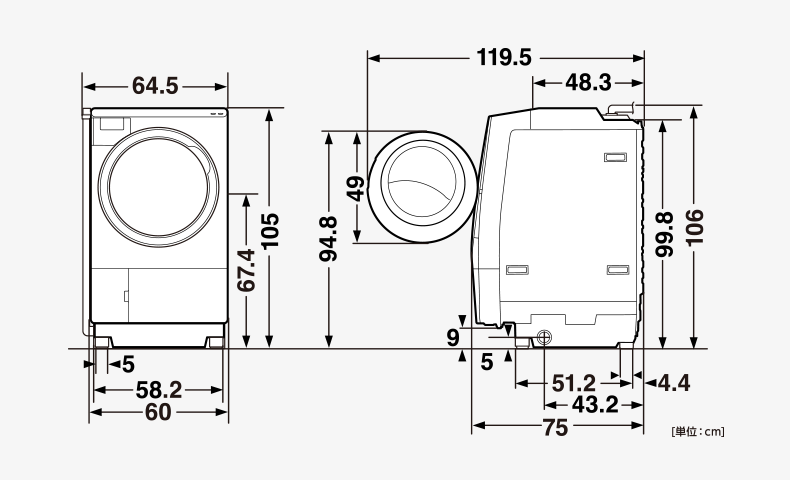 K☆033 東芝 ZABOON ドラム式洗濯機 TW-127XH1L 設置無料