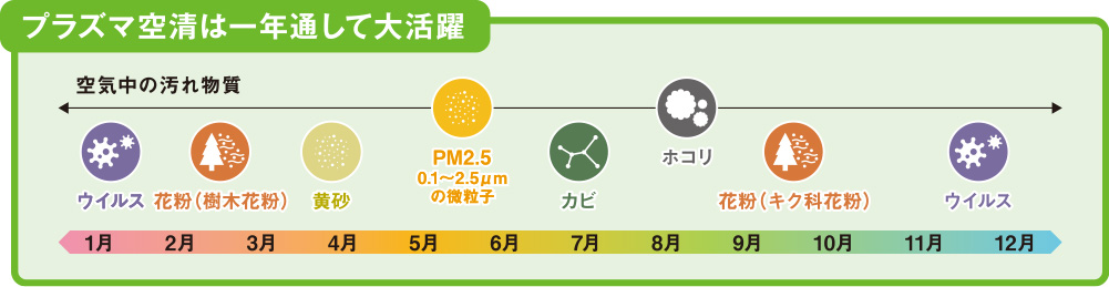 プラズマ空清は一年通して大活躍