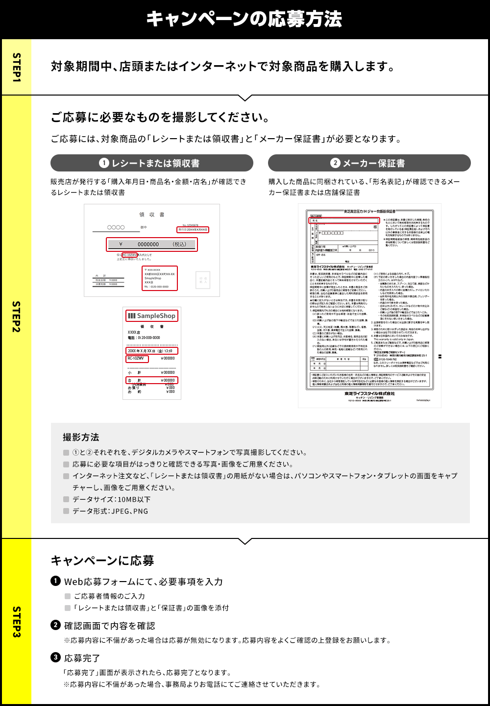 キャンペーンの応募方法