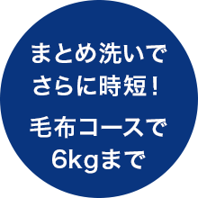 まとめ洗いでさらに時短！ 毛布コースで6kgまで