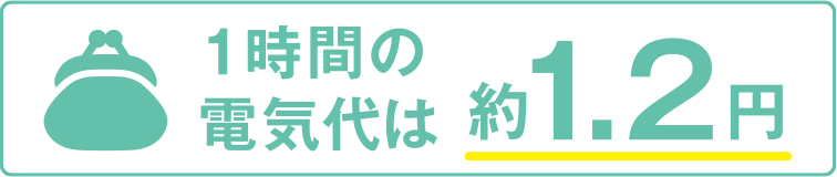 1時間の電気代は約1.2円