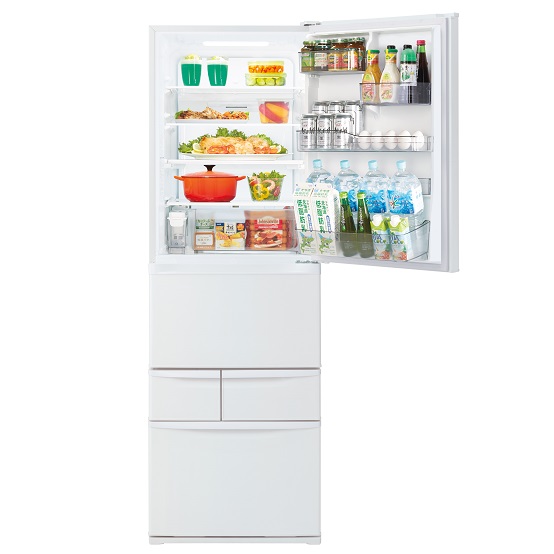 GR-W41GH WU色の冷蔵室扉が開いた商品カット