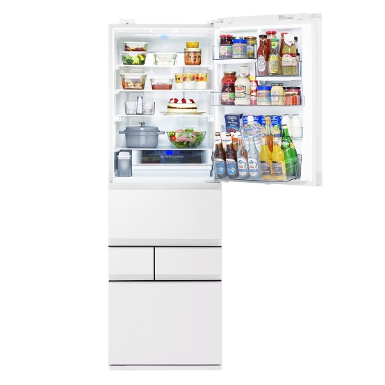 GR-W450GTM WS色の冷蔵室扉が開いた商品カット