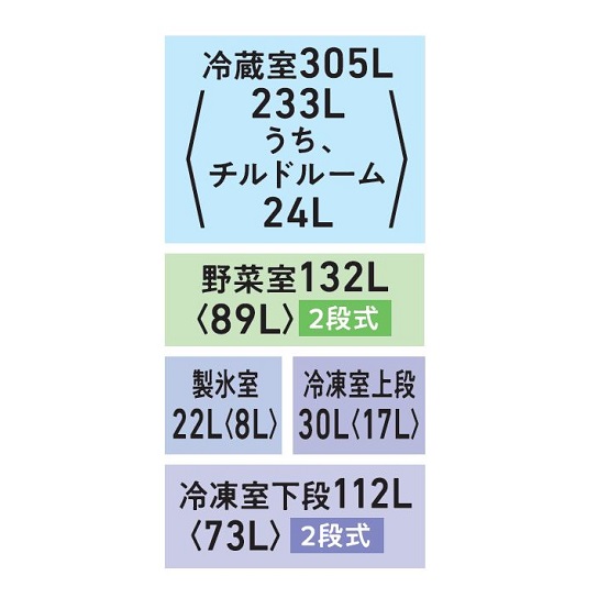 GR-W600FH 各部屋容量