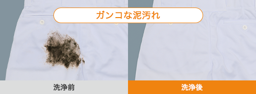 ガンコな泥汚れ