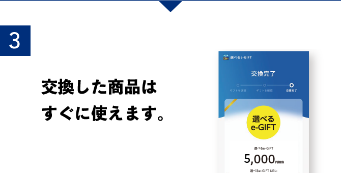 3 交換した商品はすぐに使えます。
