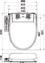 東芝温水洗浄便座 SCS-SCK7020 寸法