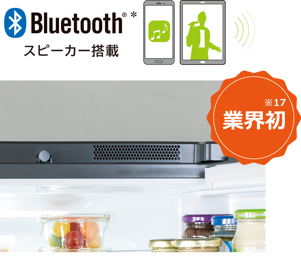 Bluetooth＊スピーカー搭載　業界初 ※17