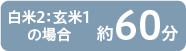 白米2：玄米1の場合 約60分