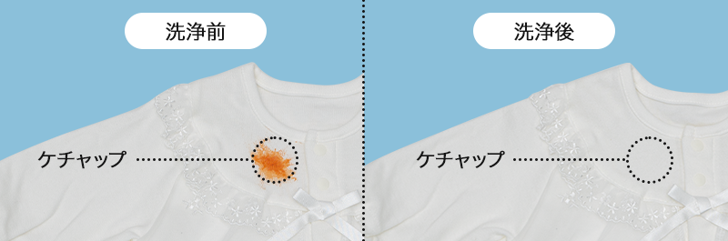 ケチャップの食べこぼし比較写真