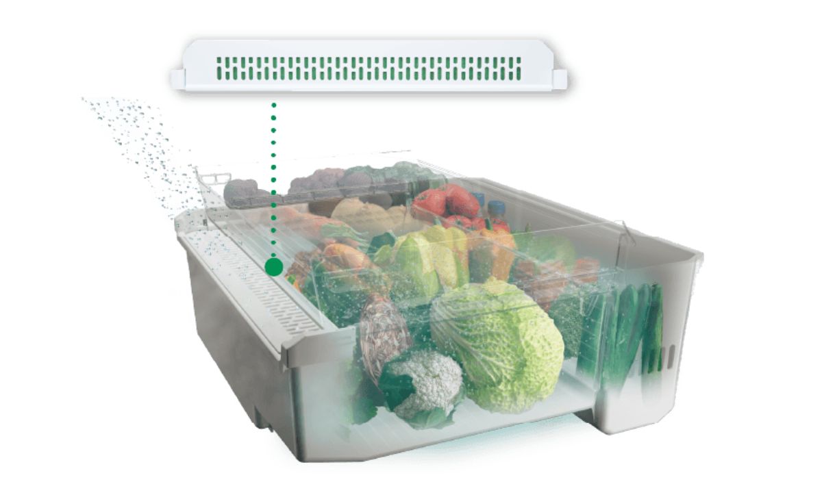 野菜室の湿度をコントロールする「ミストチャージユニット」
