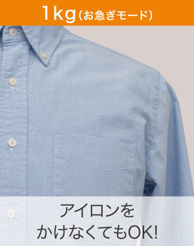 1kg(お急ぎモード)アイロンをかけなくてもOK!