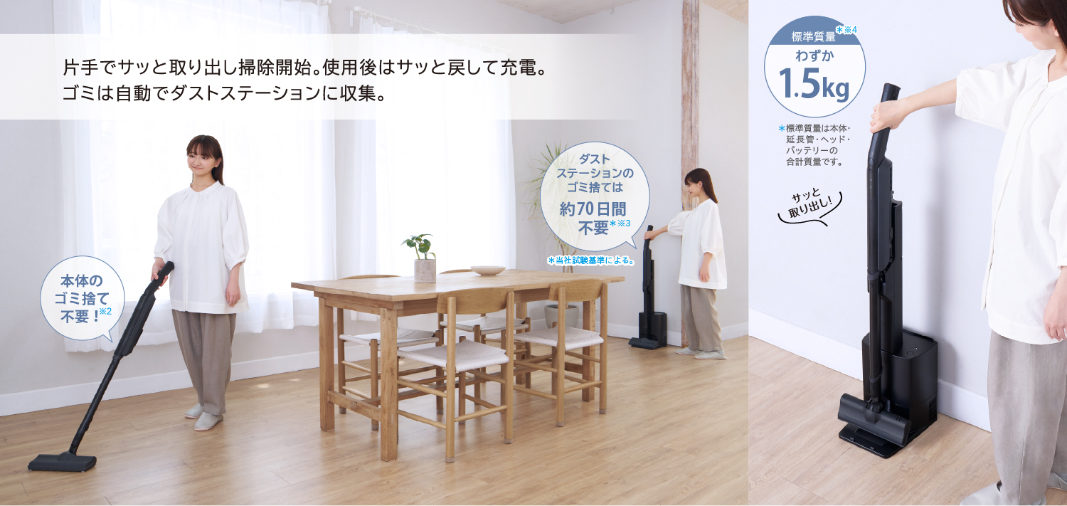 東芝コードレス掃除機（クリーナー）　VC-SL45D　進化した自動お手入れで、使ったあともラク