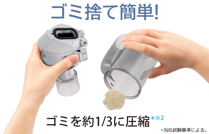 東芝コードレス掃除機（クリーナー）　VC-SL55　新開発 スリムなダストカップ　ゴミ捨て簡単！