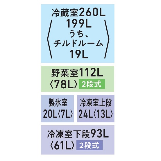 GR-A510FK(EH)の各室容量