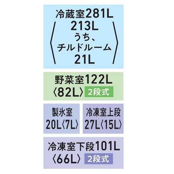 GR-A550FK(EW)の各室容量
