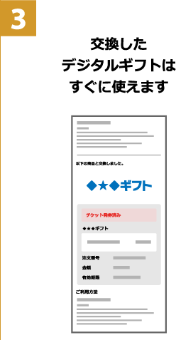 3 交換したデジタルギフトはすぐに使えます