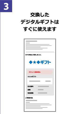 3 交換したデジタルギフトはすぐに使えます