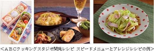 ABCクッキングスタジオ開発レシピ スピードメニューとアレンジレシピの例