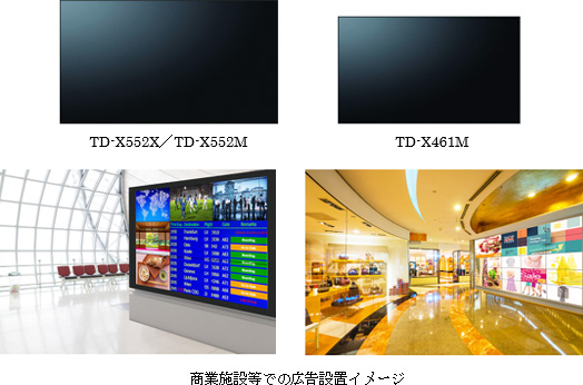 TD-X552X TD-X552M TD-X461M 商業施設等での広告設置イメージ