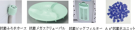 抗菌ふろ水ホース 抗菌メガスクリューパル 抗菌ビッグフィルター AG+抗菌水ユニット