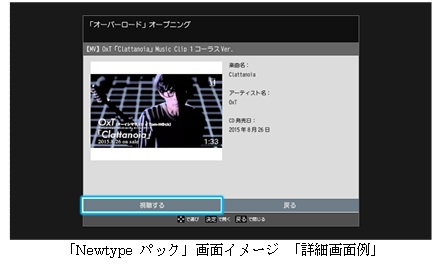 Newtype パック 画面イメージ 詳細画面例