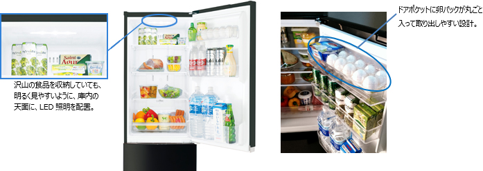 インテリアに調和する、単身世帯向け2ドア小型冷凍冷蔵庫「BSシリーズ
